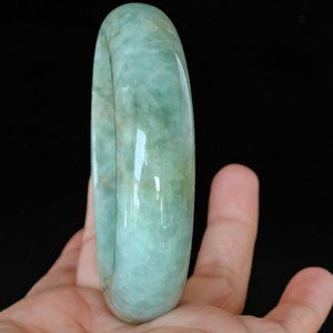 Natural Perfect Grade A Floating Flowers Jadeite Jade Bangle